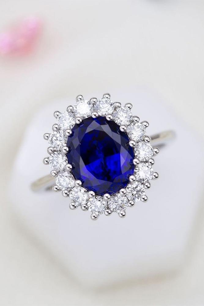 sapphire engagement rings halo engagement rings