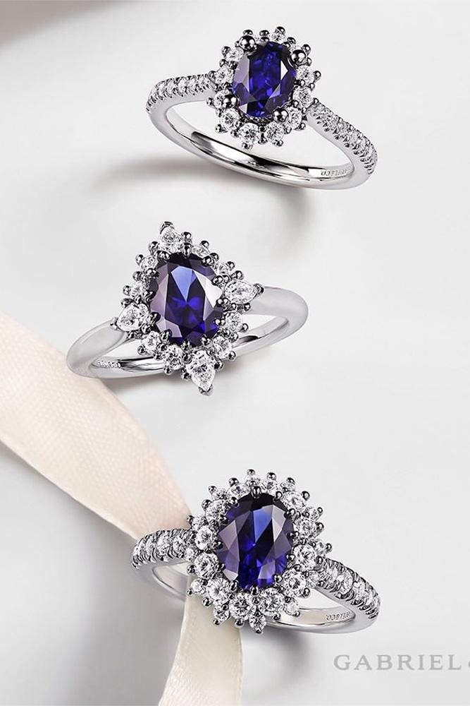 sapphire engagement rings halo engagement rings