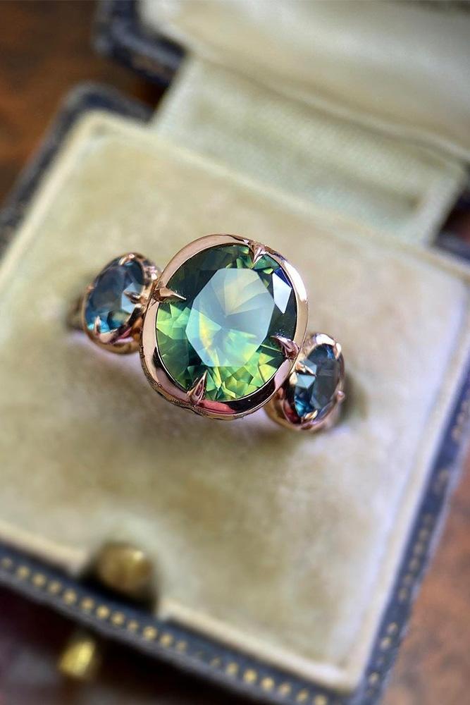 sapphire engagement rings rose gold engagement rings