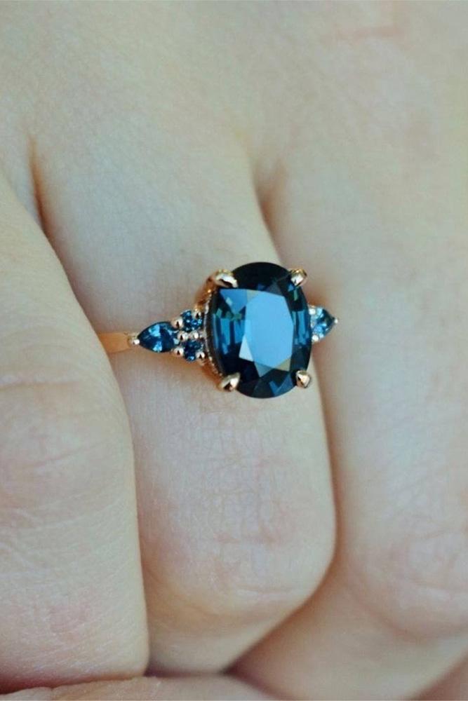 sapphire engagement rings rose gold engagement rings
