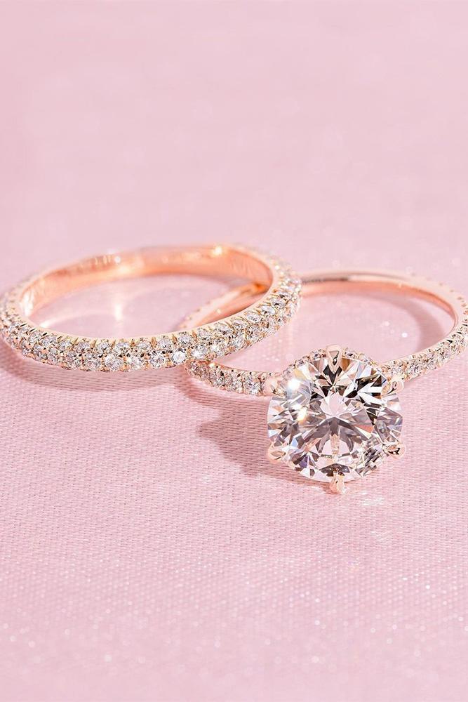 simple engagement rings rose gold engagement rings bridal sets