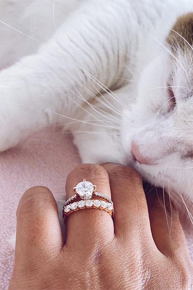 simple engagement rings rose gold engagement rings wedding ring sets