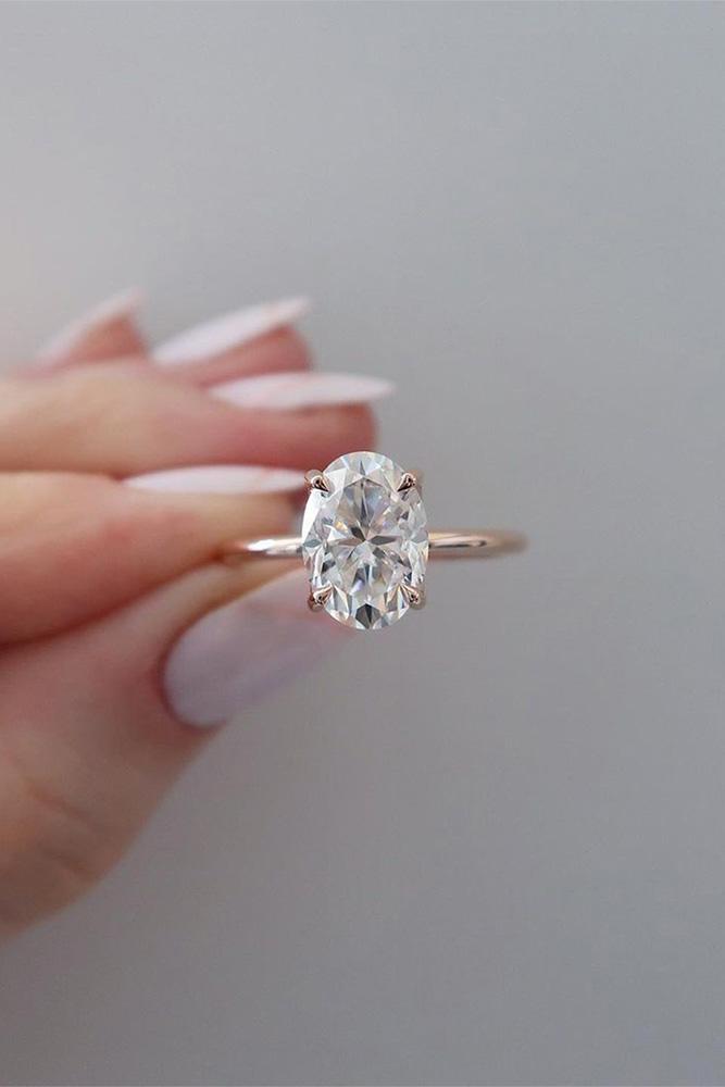simple engagement rings rose gold rings oval cut engagement ring