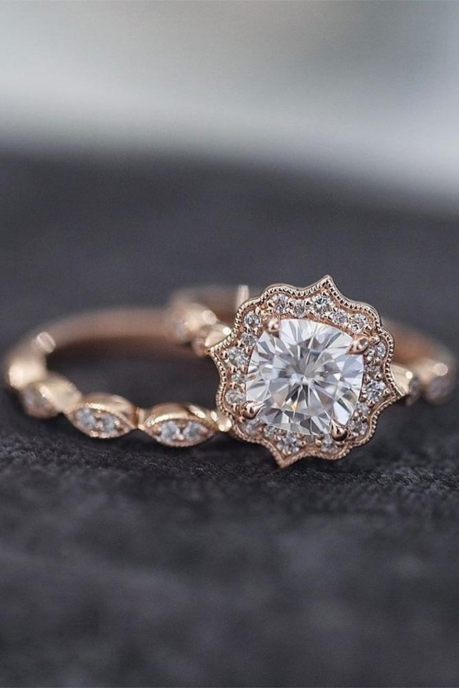 vintage engagement rings rose gold engagement rings