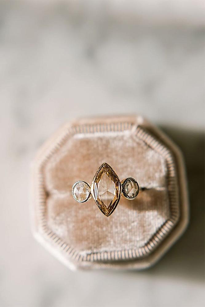 vintage engagement rings three stone rings marquise cut