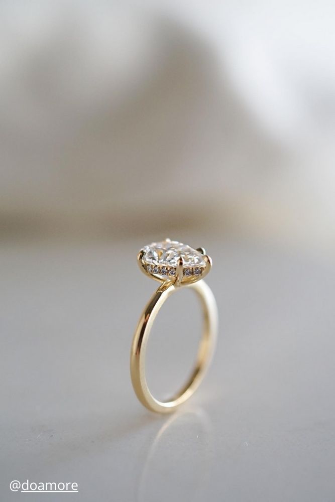 oval engagement gold engagement gold ring with diamond doamore