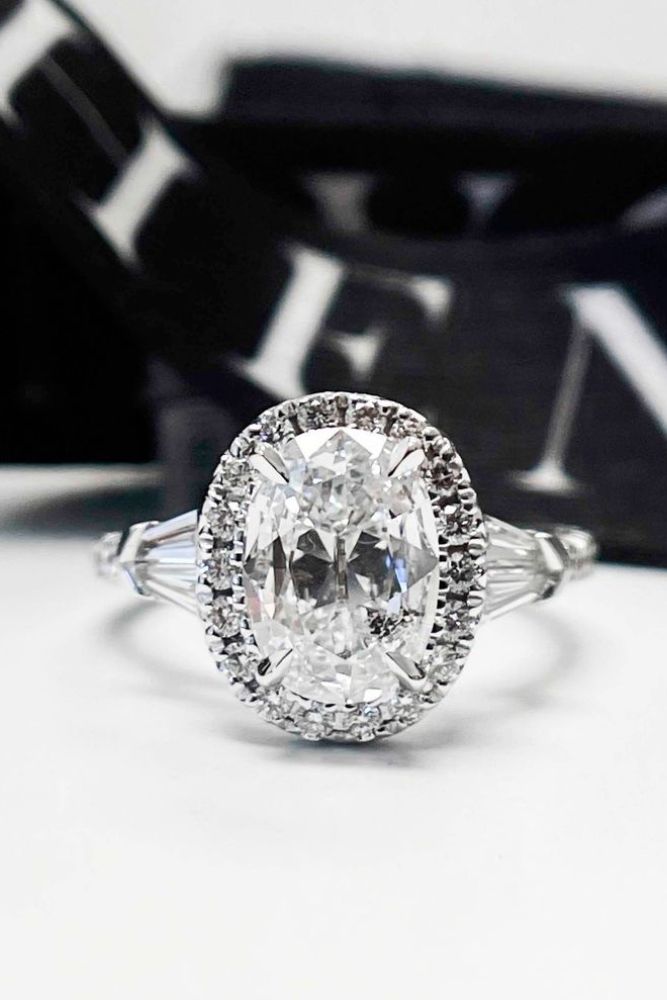 oval engagement rings halo elements