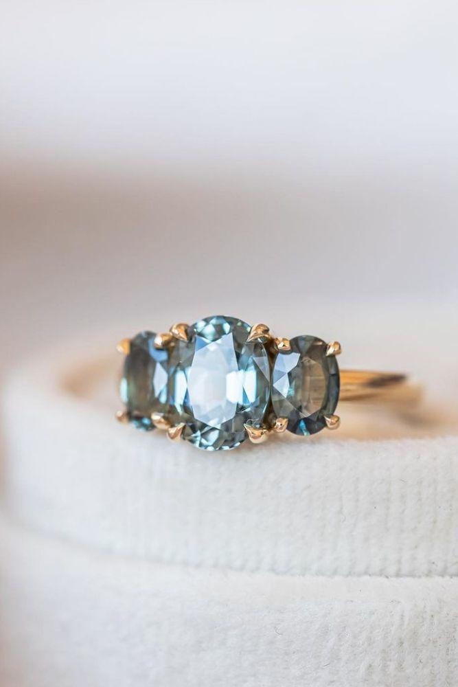 oval engagement rings three stone engagement rings1