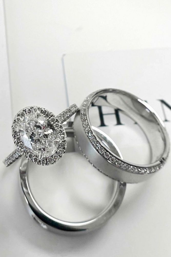 oval engagement rings wedding ring sets