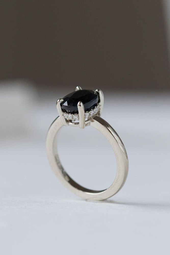 oval engagement rings with colored gemstones