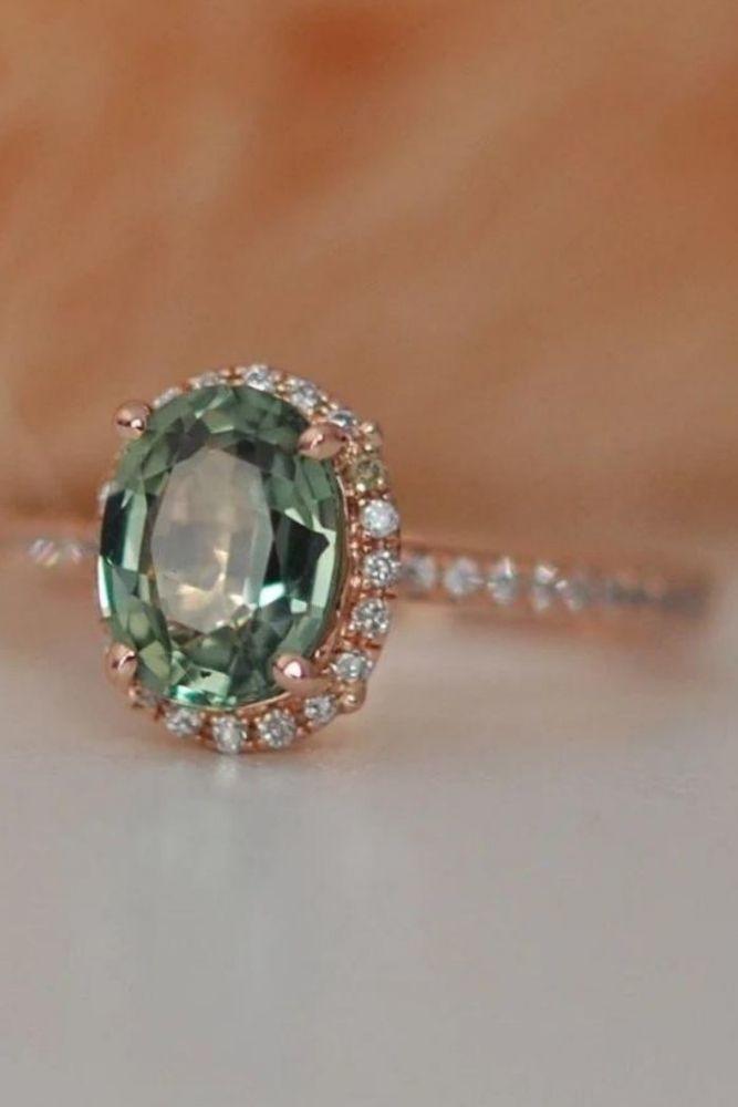 oval engagement rings with colored gemstones