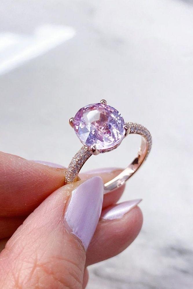 oval engagement rings with colored gemstones