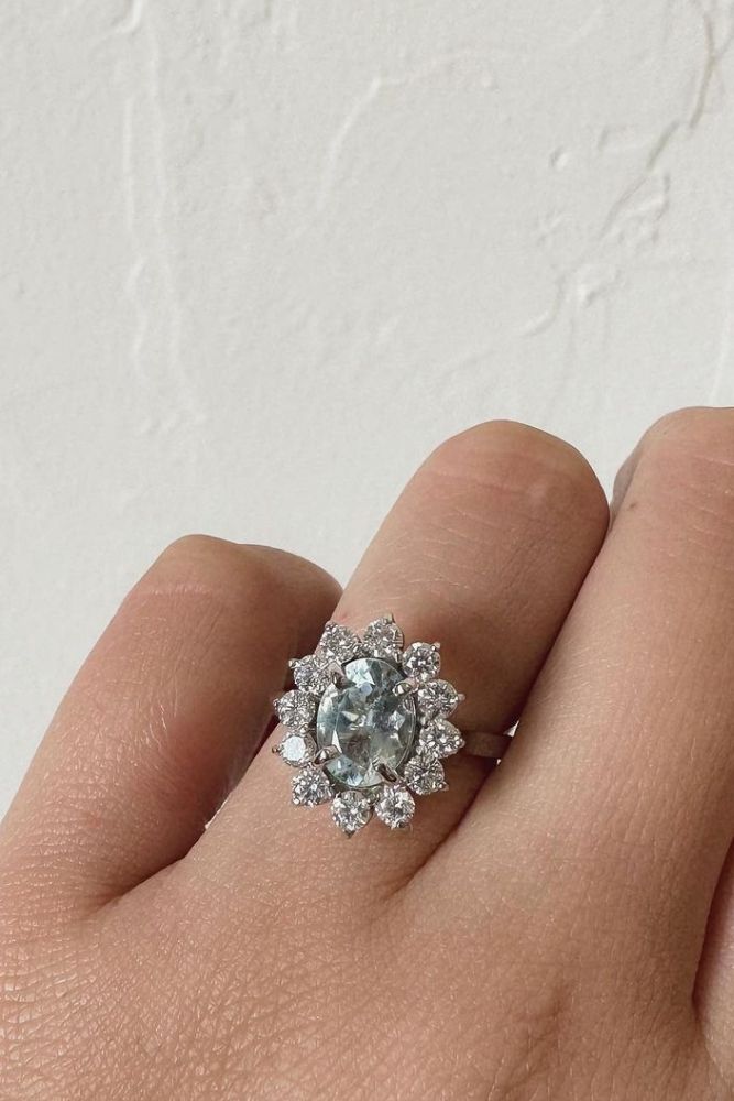 oval engagement rings with unique elements