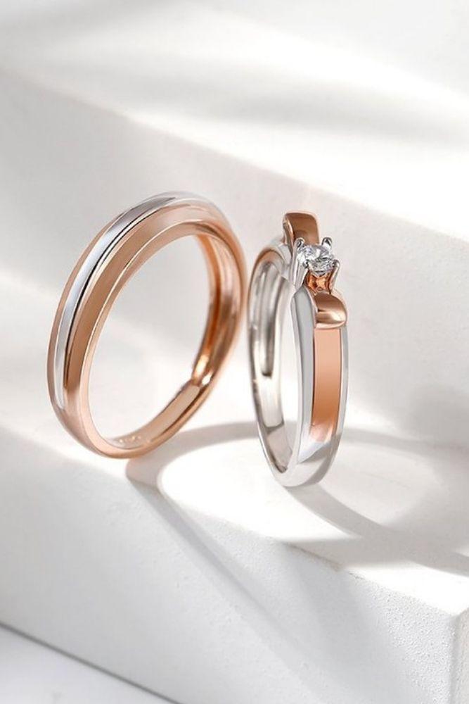 moissanite engagement rings in wedding set