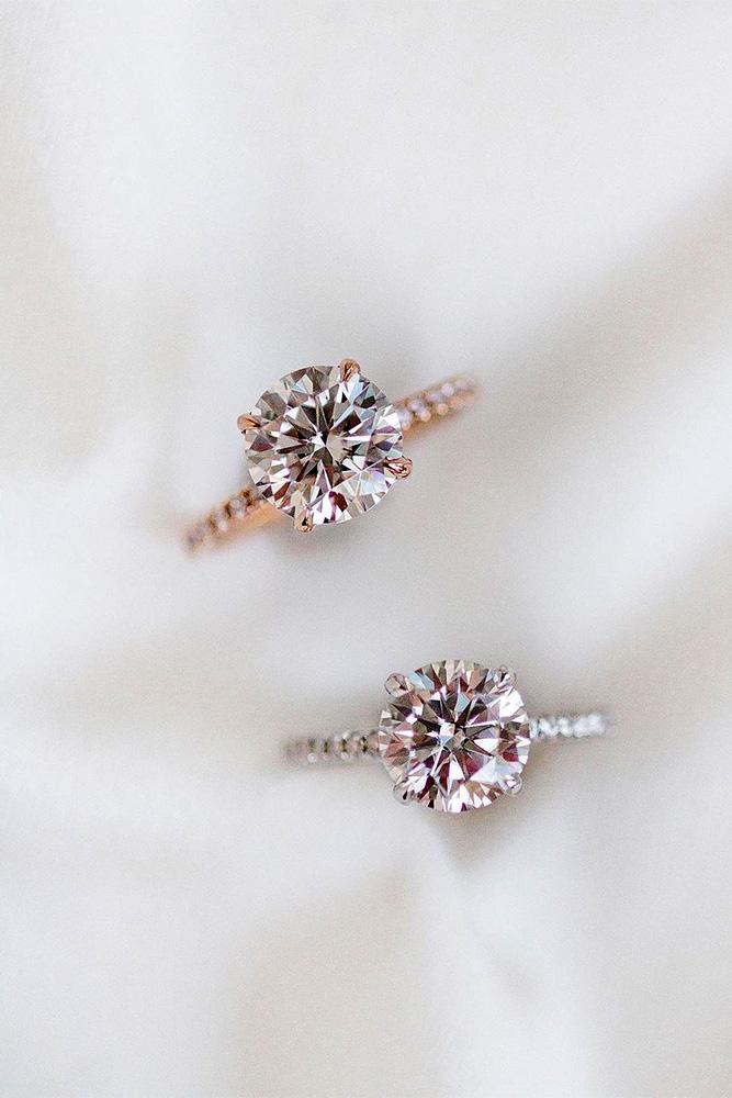 moissanite engagement rings round cut rings solitaire