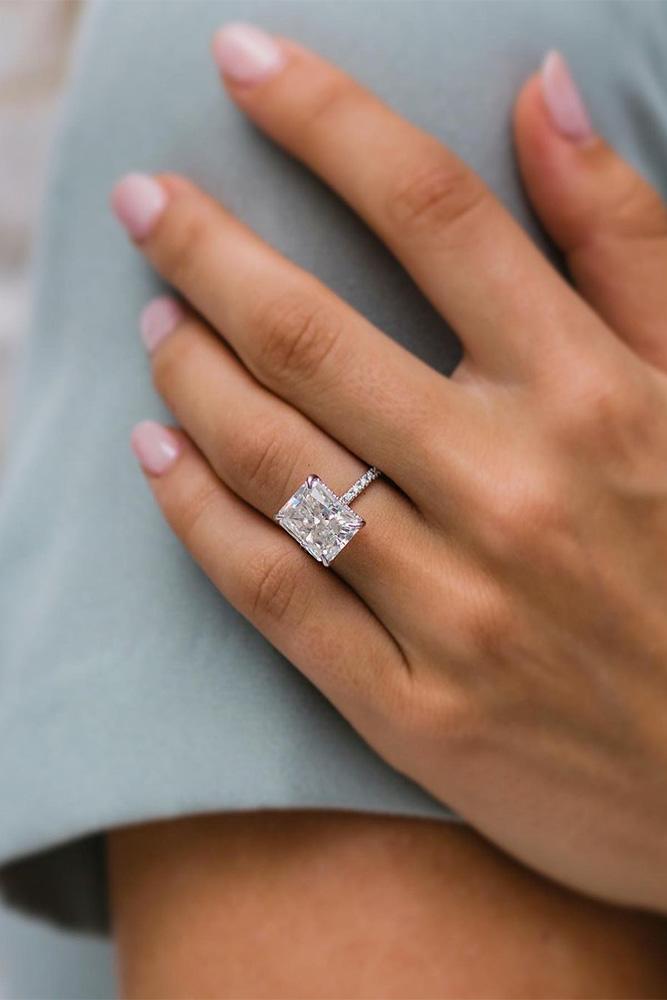 30 Moissanite Engagement Rings - Fantastic Diamond Alternatives | Oh So ...