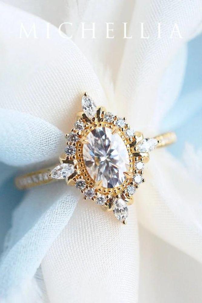 moissanite engagement rings with pave band