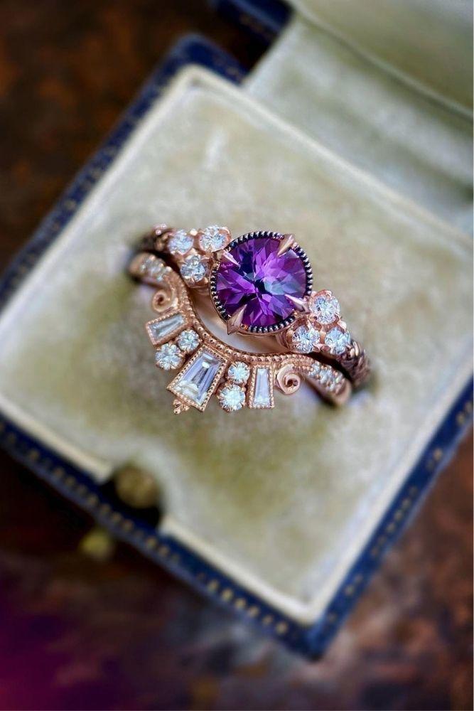 vintage engagement rings in rose gold