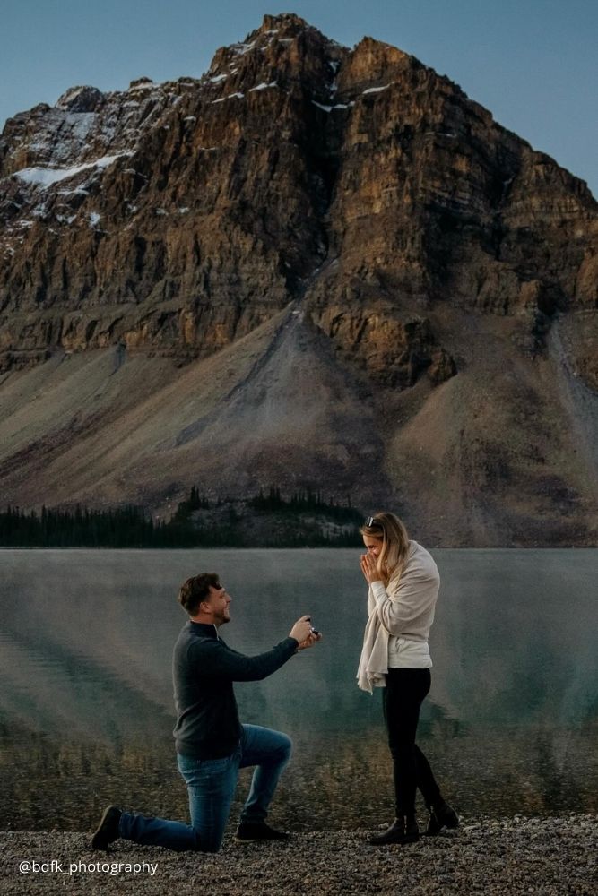 beach proposal ideas guy proposes to a girl in the mountains at the lake bdfk photography