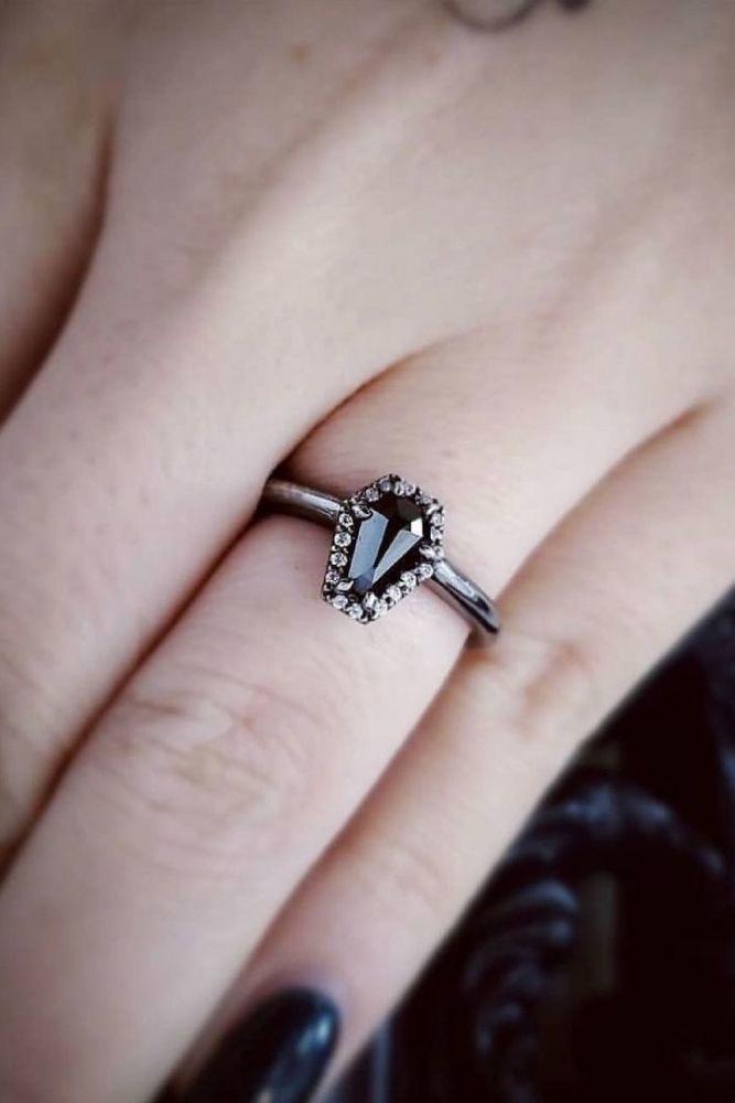 black diamond engagement rings halo rings