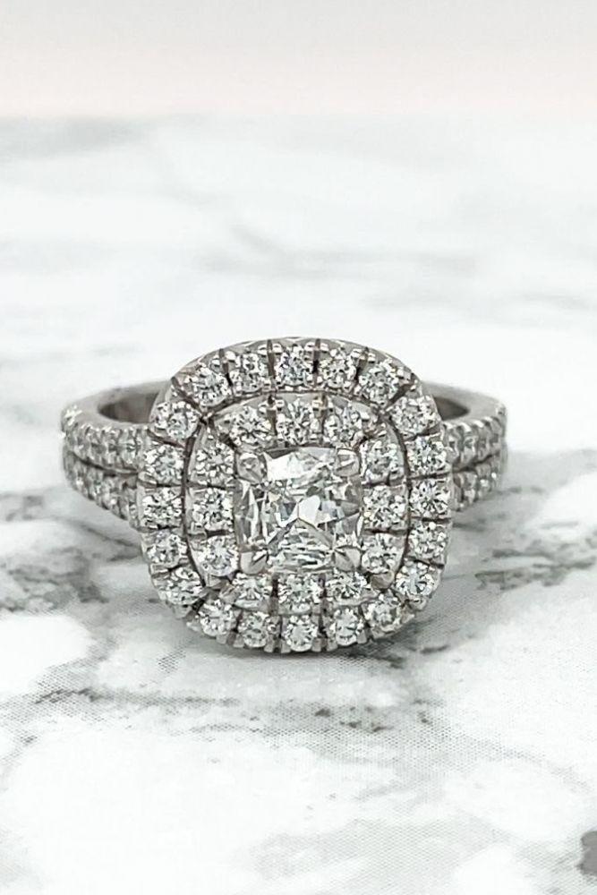 halo engagement rings with double halo