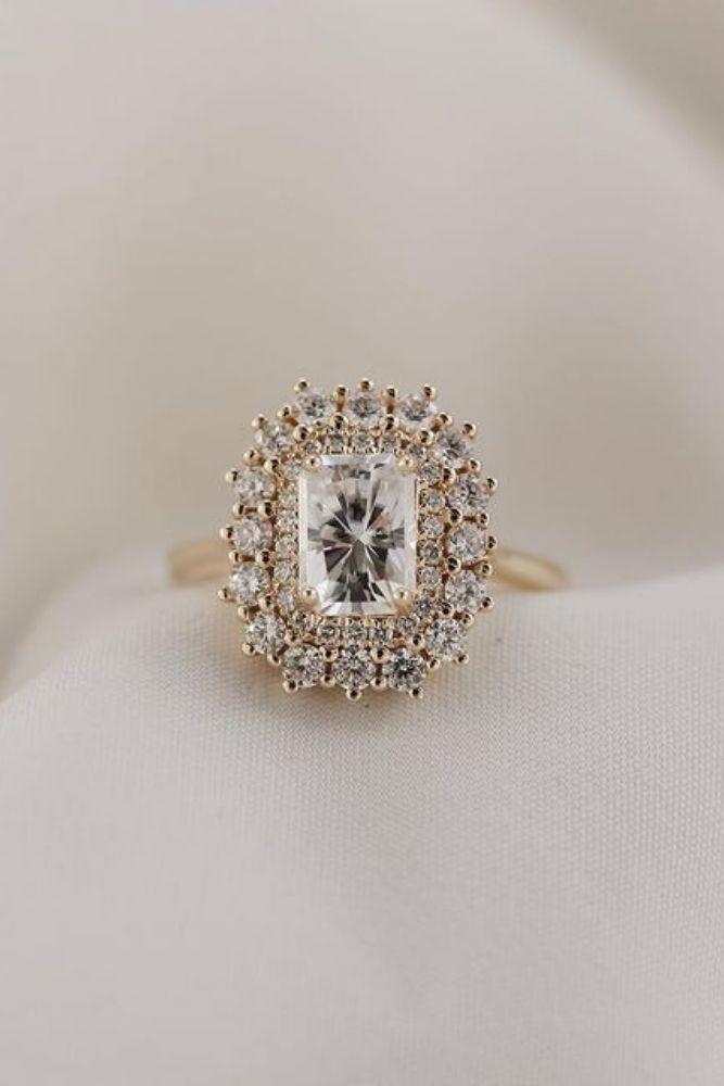 simple engagement rings emerald cut diamond rings1
