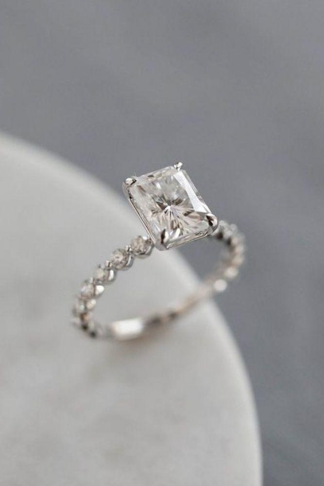 simple engagement rings emerald cut diamond rings