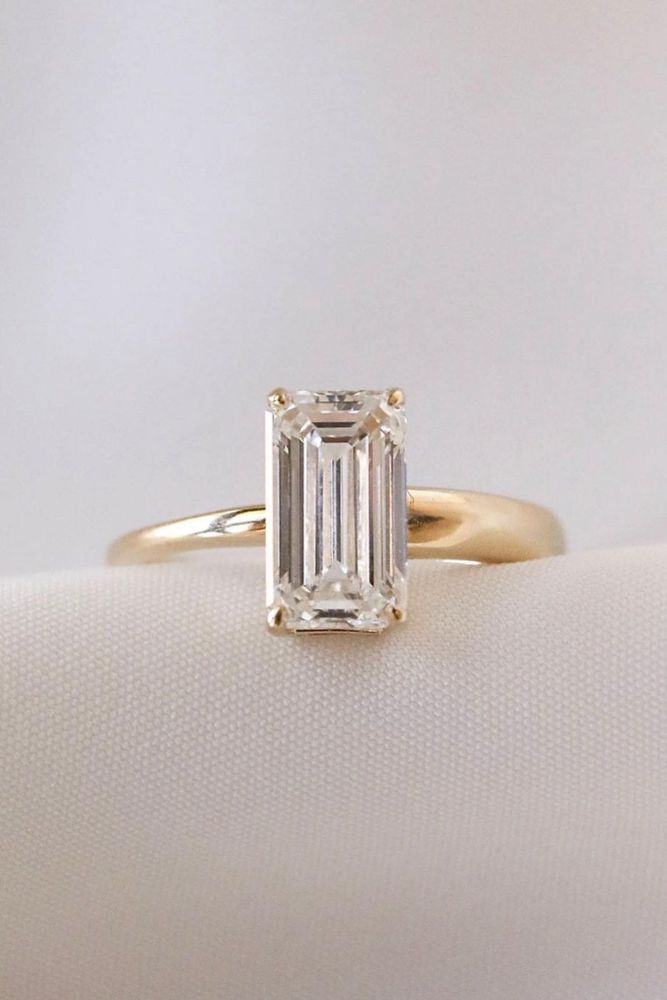 simple engagement rings emerald cut rings