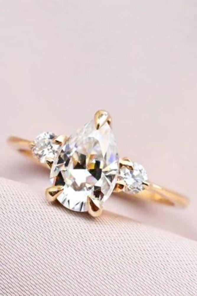 simple engagement rings pear rings