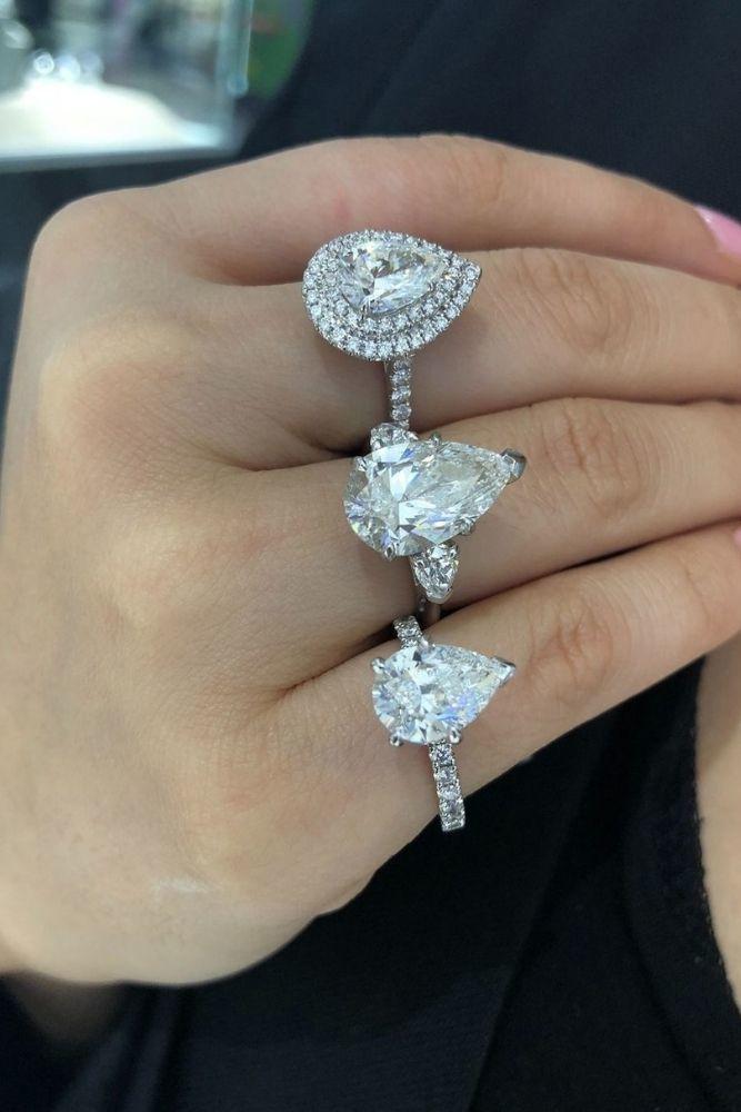 simple engagement rings pear shaped rings