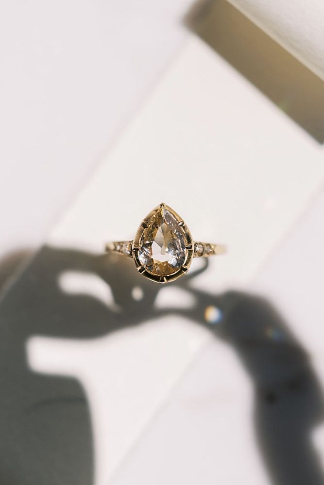 simple engagement rings pear shaped rings1