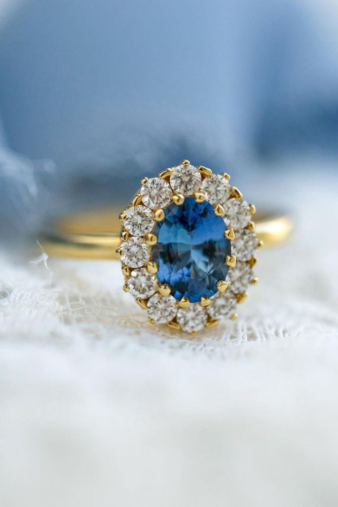 sapphire engagement rings diamond halo