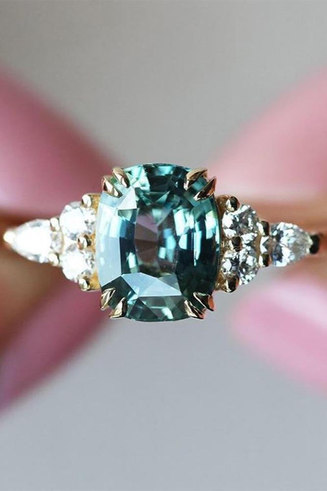 sapphire engagement rings green sapphire rings rose gold rings