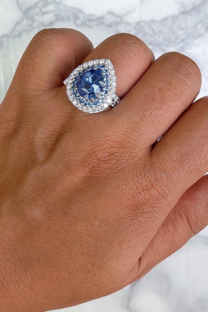sapphire engagement rings halo rings