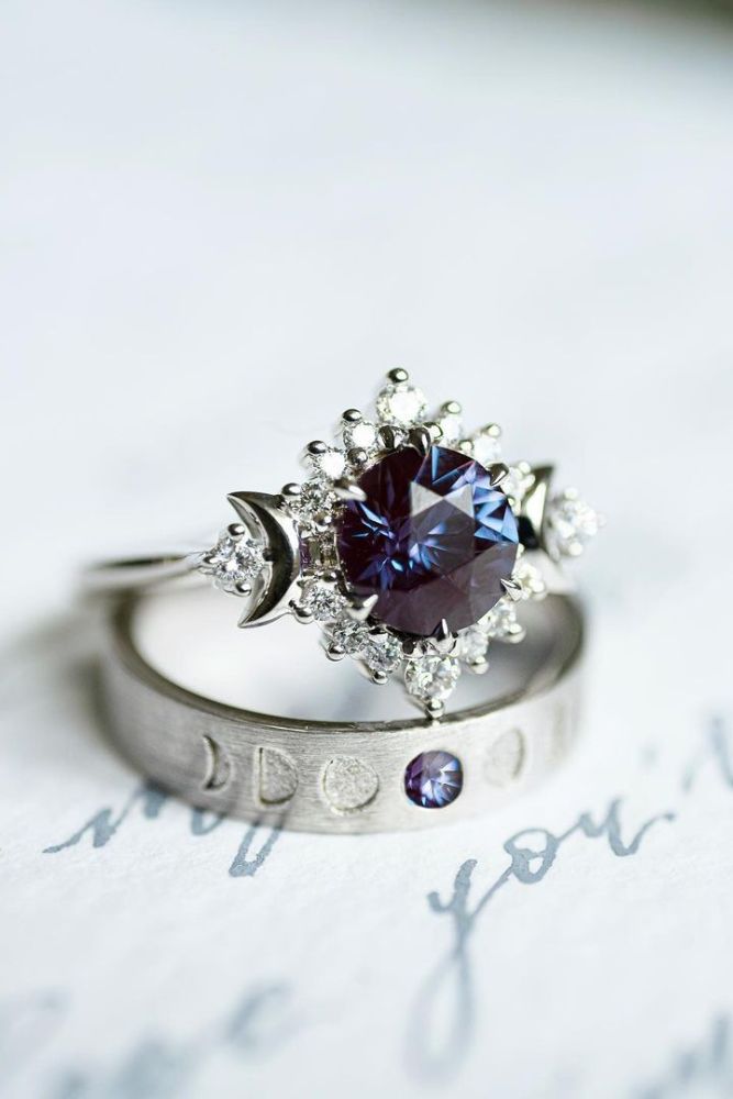 sapphire engagement rings wedding sets