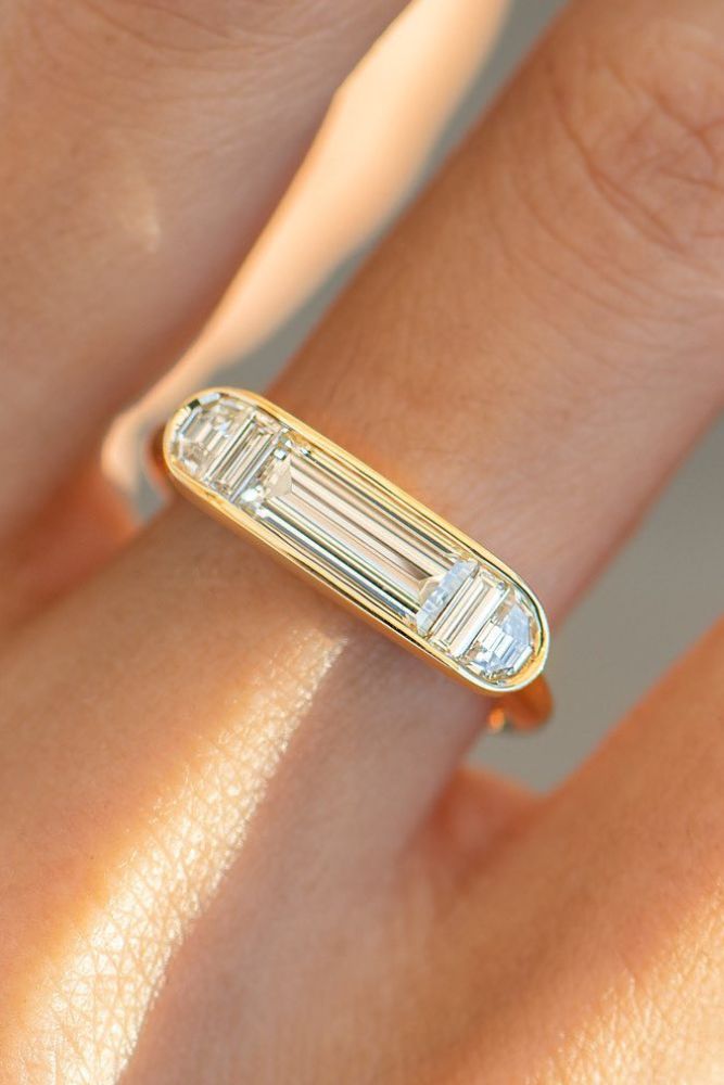 unique engagement rings baguette emerald rings1