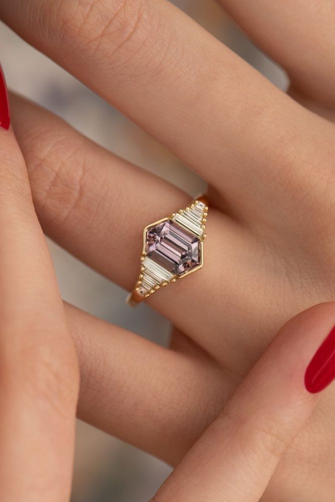 unique engagement rings baguette emerald rings