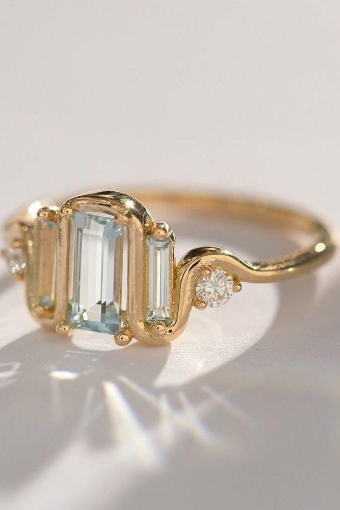 unique engagement rings baguette emerald rings