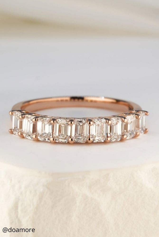unique engagement rings beautiful rose gold stone studded path doamore
