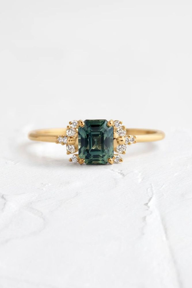 unique engagement rings emerald cut rings