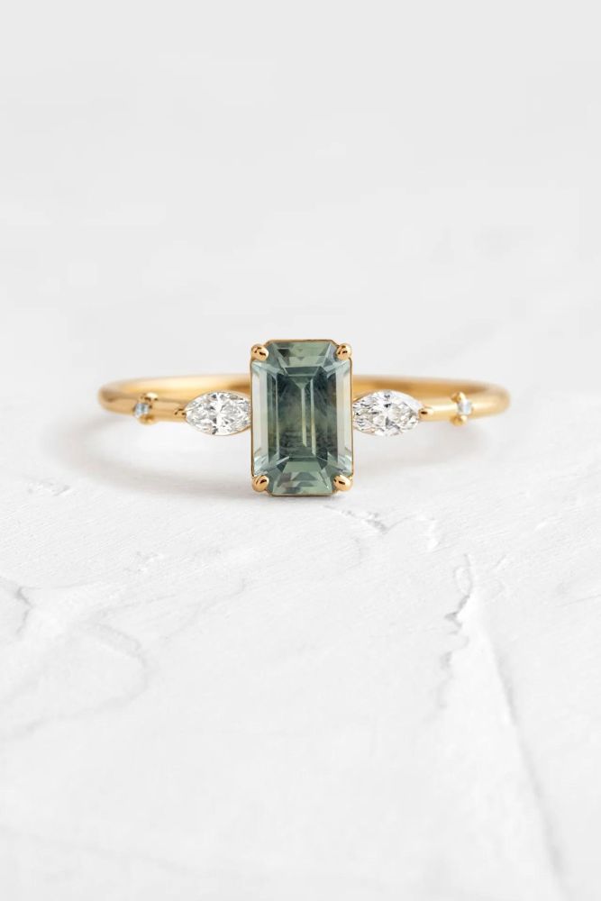 unique engagement rings emerald cut rings