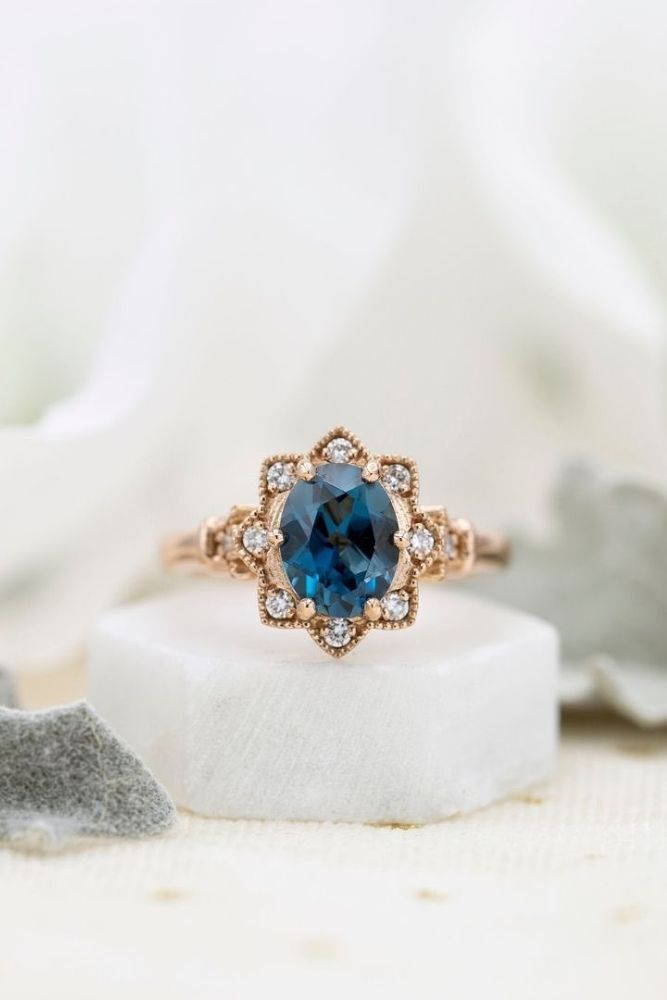 unique engagement rings floral rings