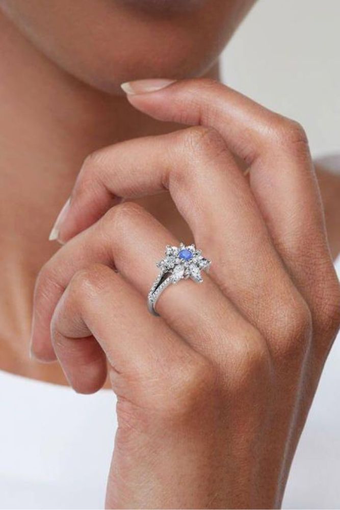 unique engagement rings floral rings
