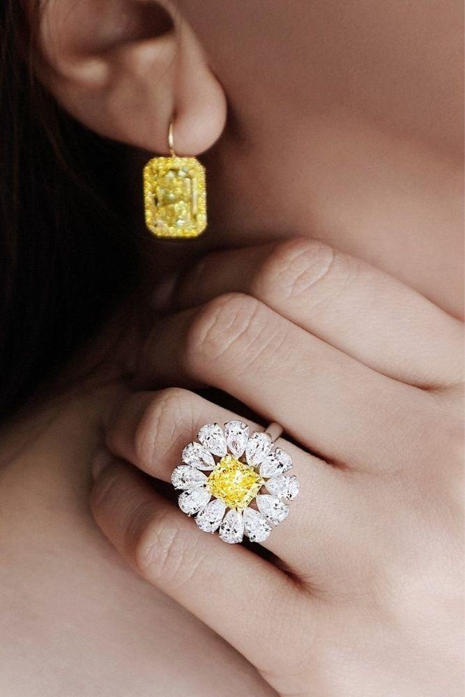 unique engagement rings floral rings