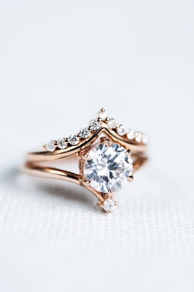 unique engagement rings in rose gold rings