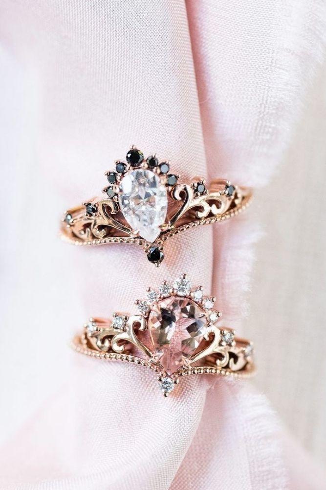 unique engagement rings moissanite rings in rose gold