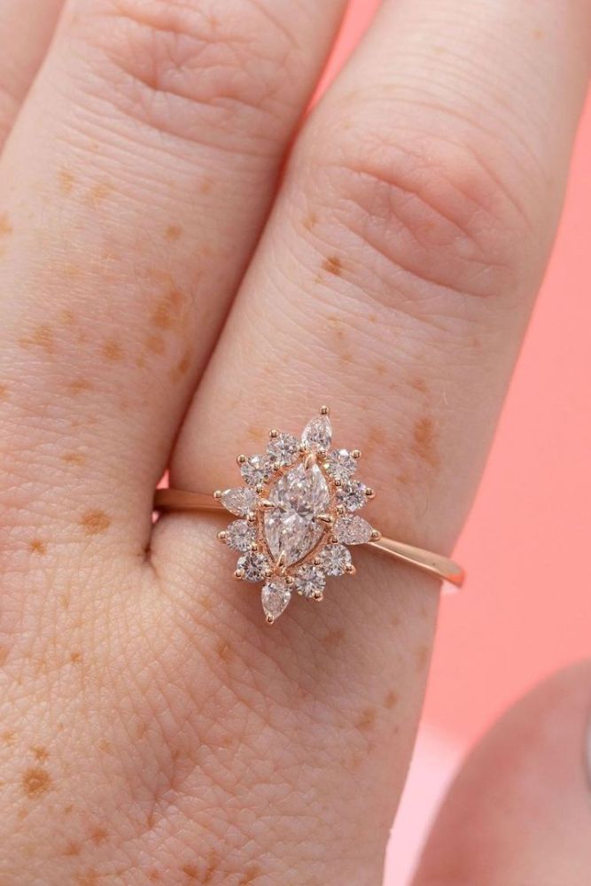 unique engagement rings rose gold rings