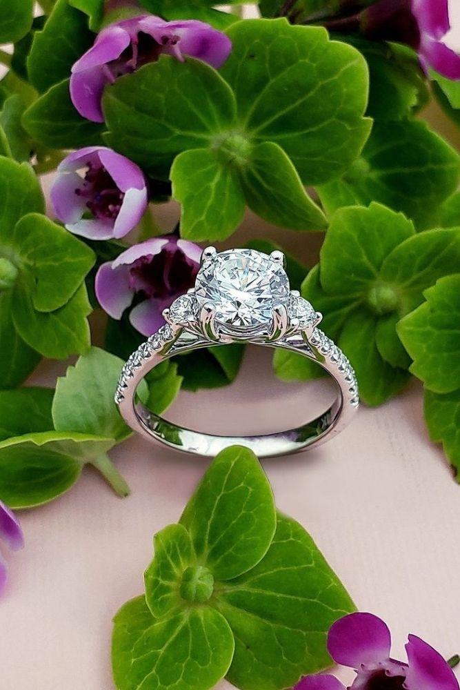 unique engagement rings unique rings with round cut centre stone2