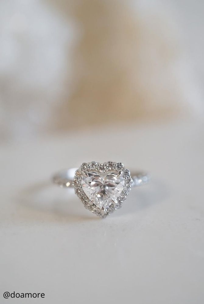 unique engagement rings white gold ring unusual element stone in the shape of heart doamore