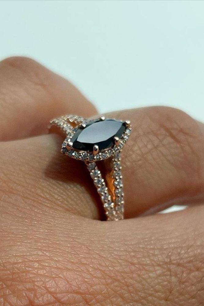 black diamond engagement rings halo rings1